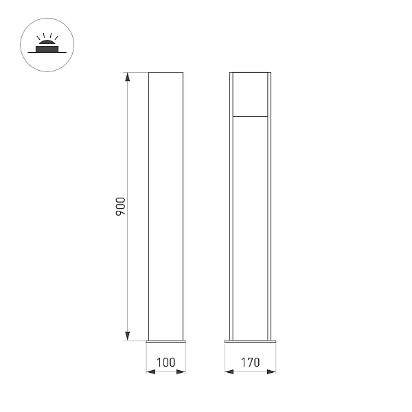 Ландшафтный светильник Arlight LGD-SEKVOYA-BOLL-H900-11W Warm3000 (BK, 120 deg, 230V) 054980