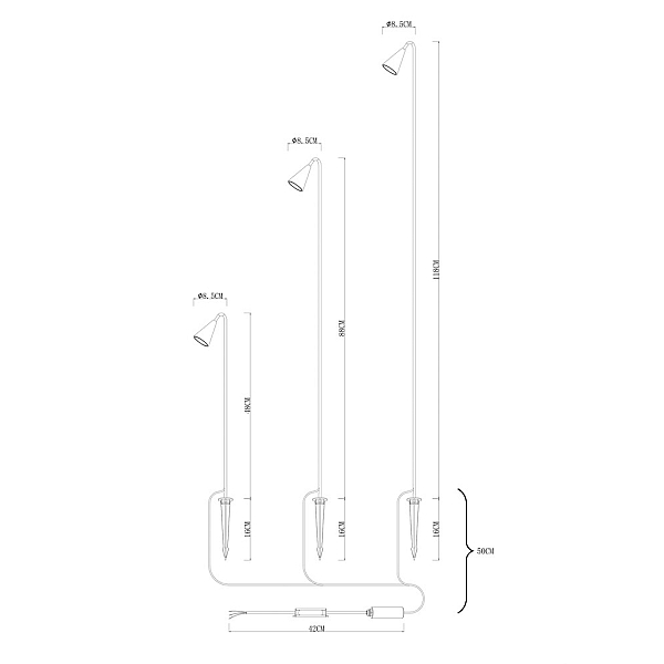 Ландшафтный светильник Arte Lamp Muliphein A1084PA-3BK