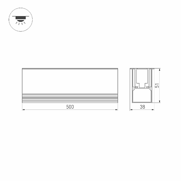 Грунтовый светильник Arlight ART-LUMILINE-3351-500-12W Warm3000 024946(2)