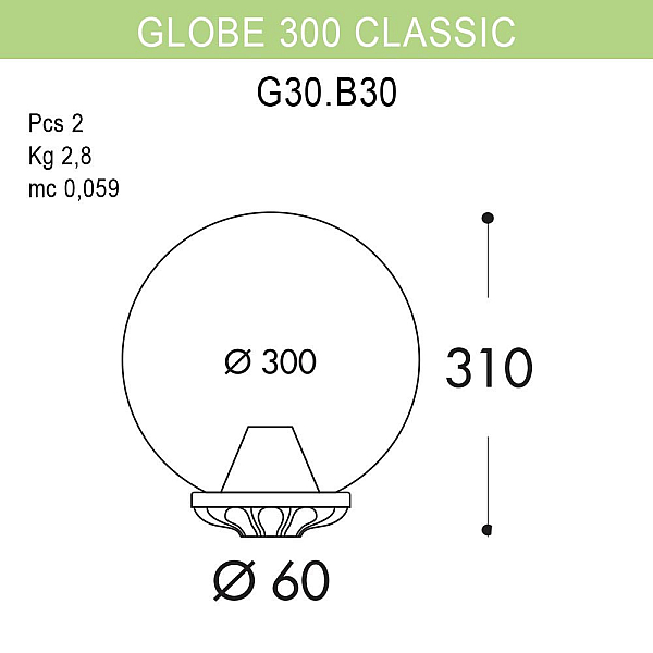 Уличный светильник Fumagalli Globe 300 Classic G30.B30.000.BXE27