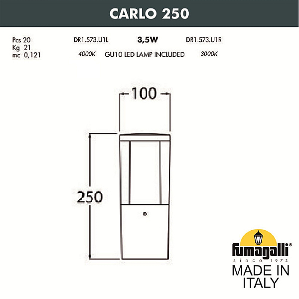 Садовый светильник Fumagalli DR1.573.000.AXU1L