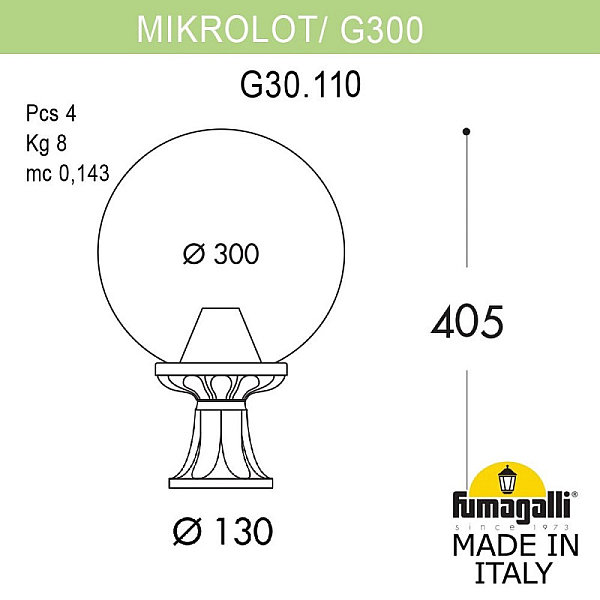 Садовый светильник Fumagalli G30.110.000.WZE27