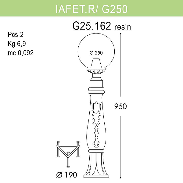 Уличный светильник Fumagalli Iafaetr/G250 G25.162.000.AXE27