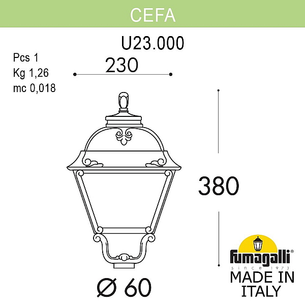 Уличный светильник Fumagalli Cefa U23.000.000.AXF1R