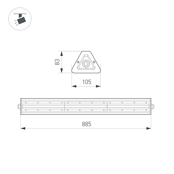 Линейный светильник Arlight SP-LAGERN-L885-150W Day4000 052037