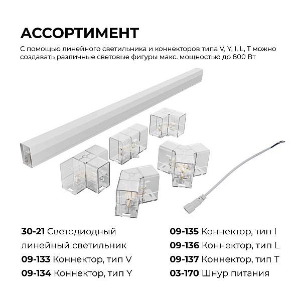 Коннектор для светильников серии NET тип Y Apeyron 09-134