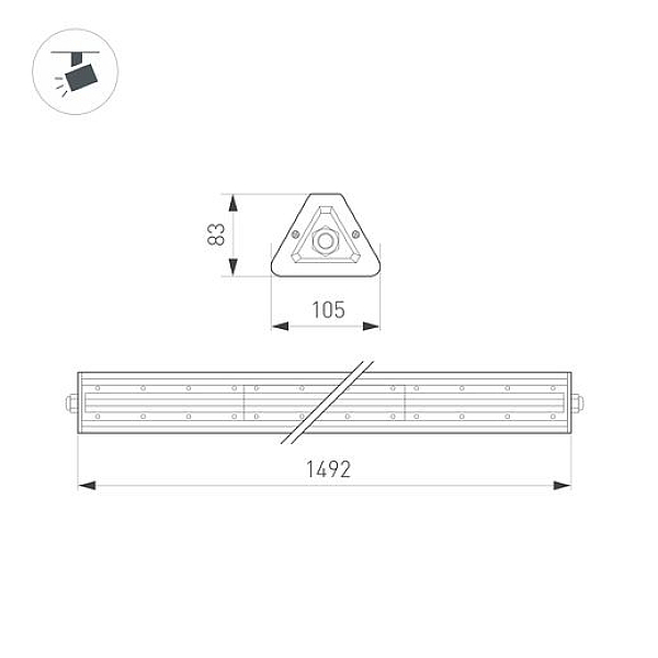 Линейный светильник Arlight SP-LAGERN-L1500-250W Day4000 052429
