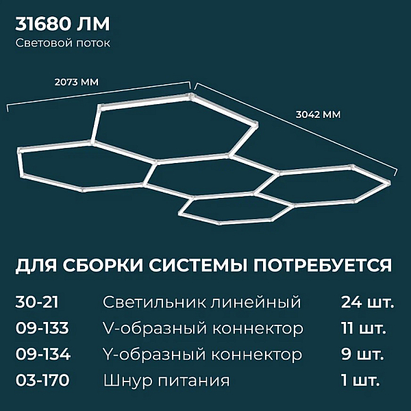 Светильник линейный светодиодный накладной серия NET Apeyron 30-21