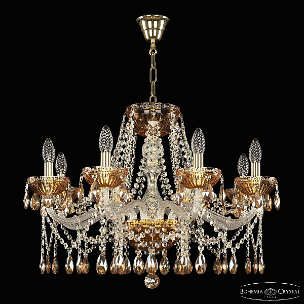 Подвесная люстра Bohemia Ivele Crystal 5413/8/240 G Amber/M-1G K721