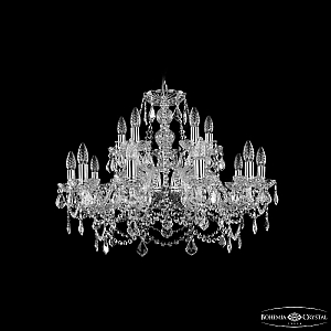 Подвесная люстра Bohemia Ivele Crystal 1411/10+5/240 Ni Leafs