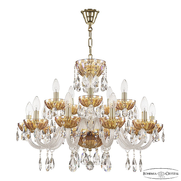 Подвесная люстра Bohemia Ivele Crystal 5417/10+5/240 G Shampan/M-1H