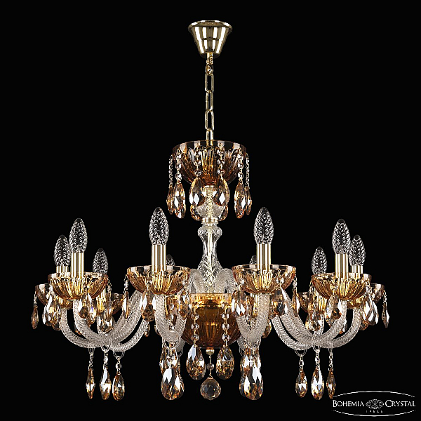 Подвесная люстра Bohemia Ivele Crystal 5417/10/240 G Amber/M-1H K721