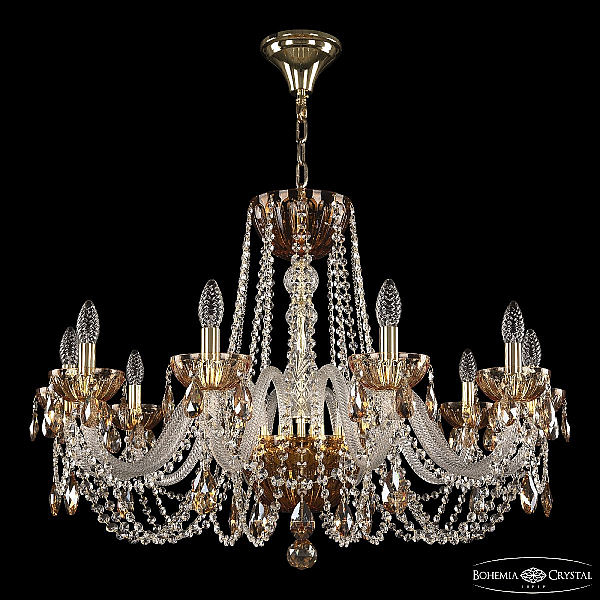 Подвесная люстра Bohemia Ivele Crystal 5402/10/300 G Amber/M-1H K721