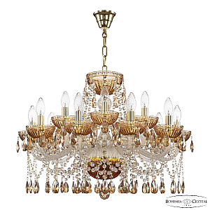 Подвесная люстра Bohemia Ivele Crystal 5413/10+5/240 G Amber/M-1G K721