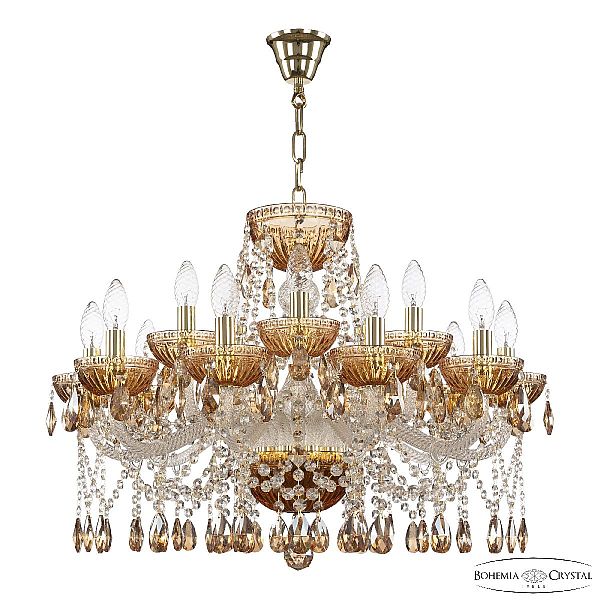 Подвесная люстра Bohemia Ivele Crystal 5413/10+5/240 G Amber/M-1G K721