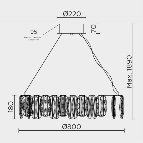 Подвесная люстра Modelux ML.5550.800 CP