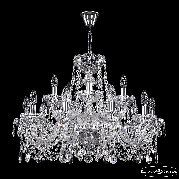 Подвесная люстра Bohemia Ivele Crystal 5402/10+5/240 Ni Clear/M-1G