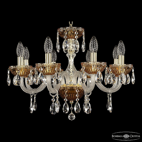 Подвесная люстра Bohemia Ivele Crystal 5417/8/195 G Amber/M-1G