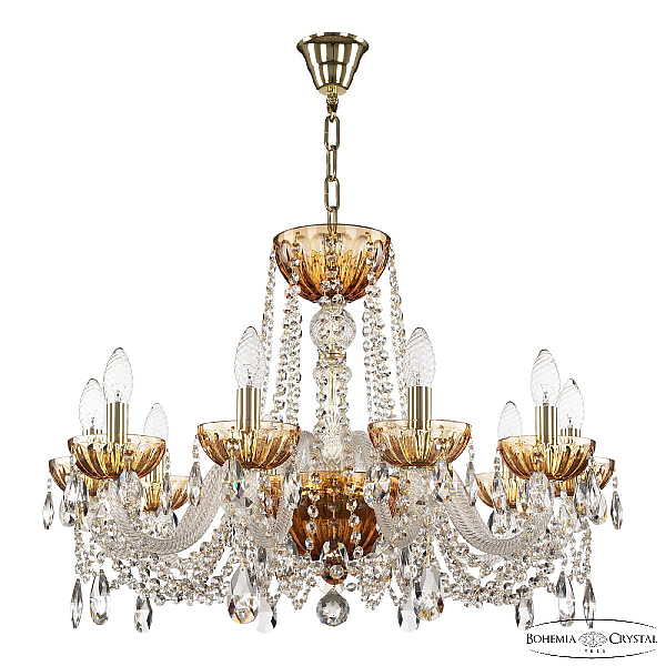 Подвесная люстра Bohemia Ivele Crystal 5402/10/240 G Amber/M-1H