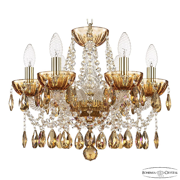 Подвесная люстра Bohemia Ivele Crystal 5413/6/141 G Amber/M-1H K777