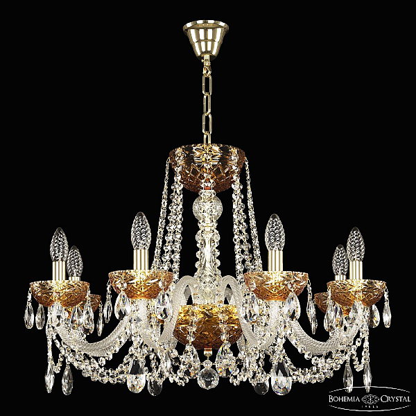 Подвесная люстра Bohemia Ivele Crystal 5402/8/240 G Amber/M-1F