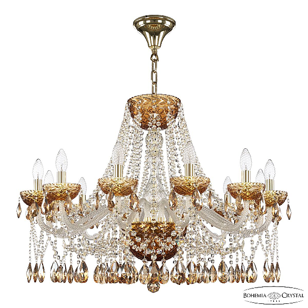 Подвесная люстра Bohemia Ivele Crystal 5413/12/300 G Amber/M-1F K721