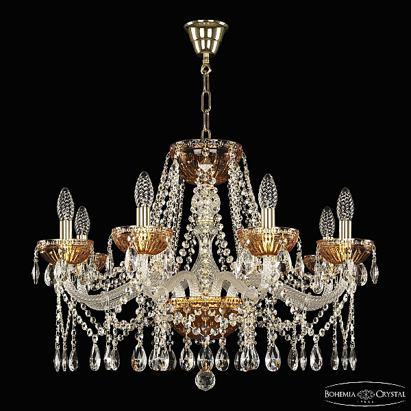 Подвесная люстра Bohemia Ivele Crystal 5413/8/240 G Amber/M-1G