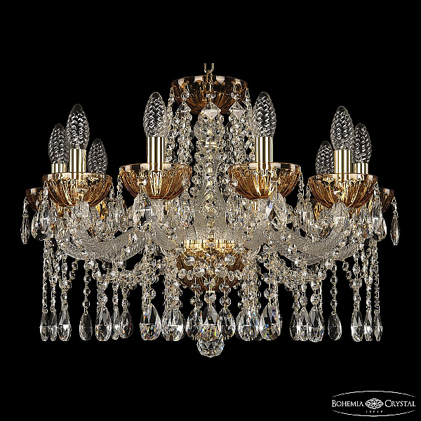 Подвесная люстра Bohemia Ivele Crystal 5413/10/200 G Amber/M-1H