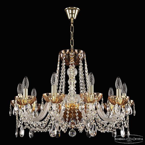 Подвесная люстра Bohemia Ivele Crystal 5402/10/240 G Amber/M-1H