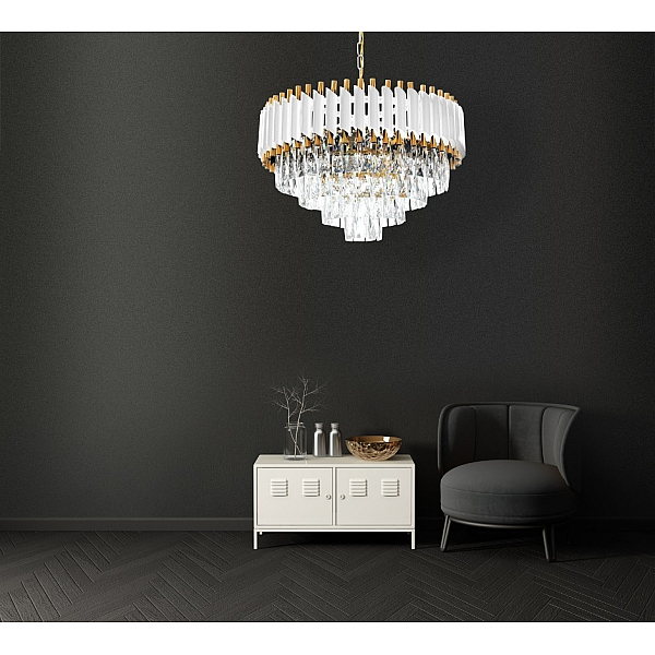 Подвесная люстра Lumina Deco Funneli LDP 6003-500 WT+F.GD