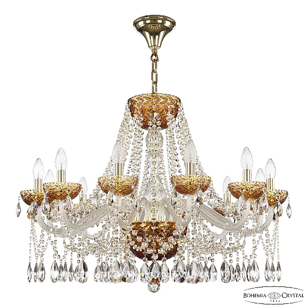 Подвесная люстра Bohemia Ivele Crystal 5413/12/300 G Amber/M-1F