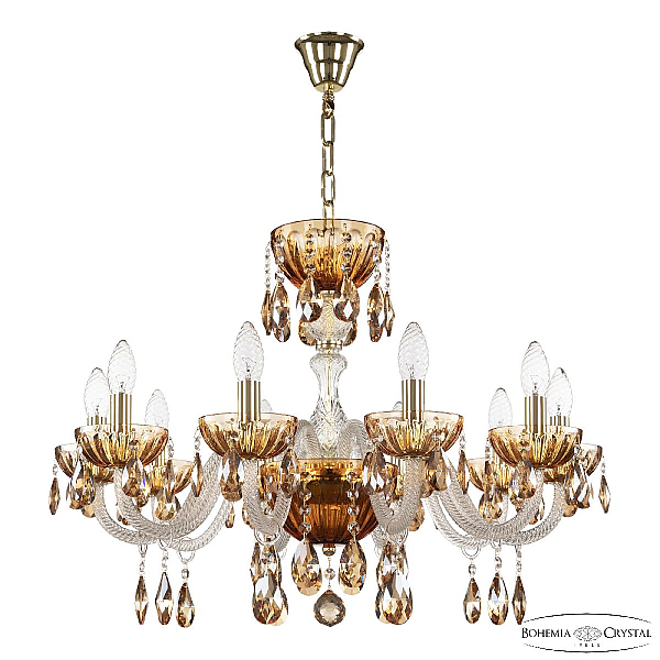 Подвесная люстра Bohemia Ivele Crystal 5417/10/240 G Amber/M-1H K721