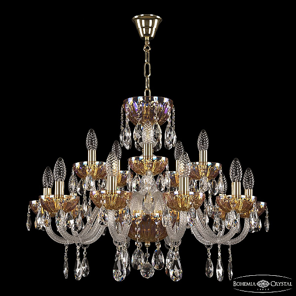 Подвесная люстра Bohemia Ivele Crystal 5417/10+5/240 G Shampan/M-1H