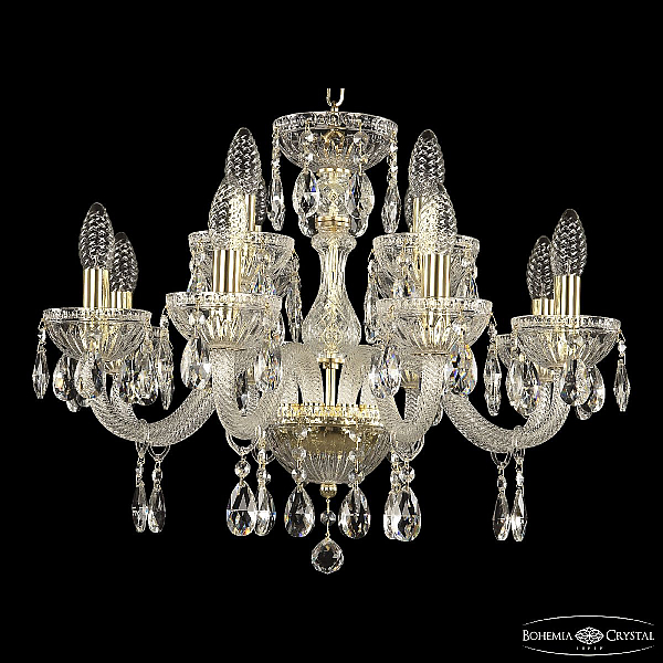 Подвесная люстра Bohemia Ivele Crystal 5417/8+4/195 G Clear/M-1G