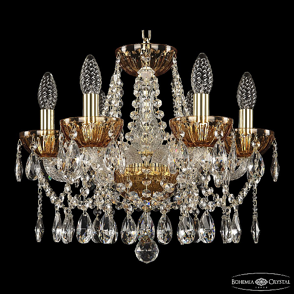 Подвесная люстра Bohemia Ivele Crystal 5413/6/141 G Amber/M-1H
