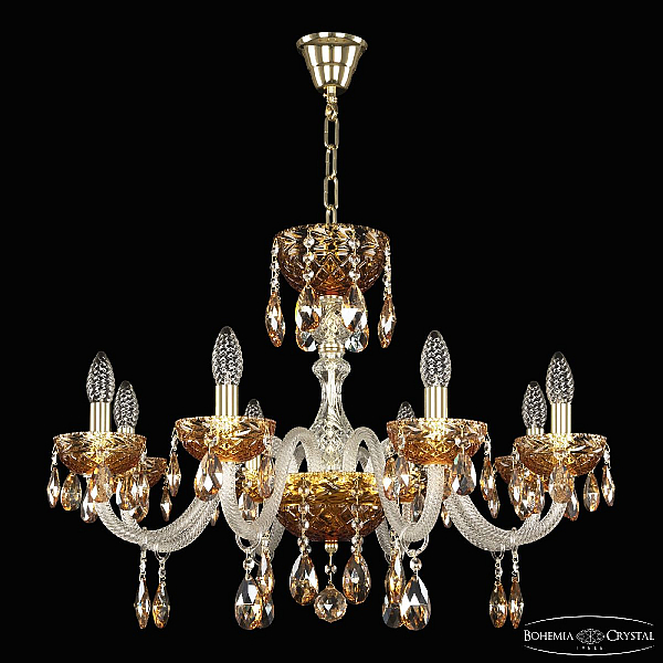 Подвесная люстра Bohemia Ivele Crystal 5417/8/240 G Amber/M-1F K721