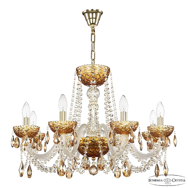 Подвесная люстра Bohemia Ivele Crystal 5402/8/240 G Amber/M-1F K721