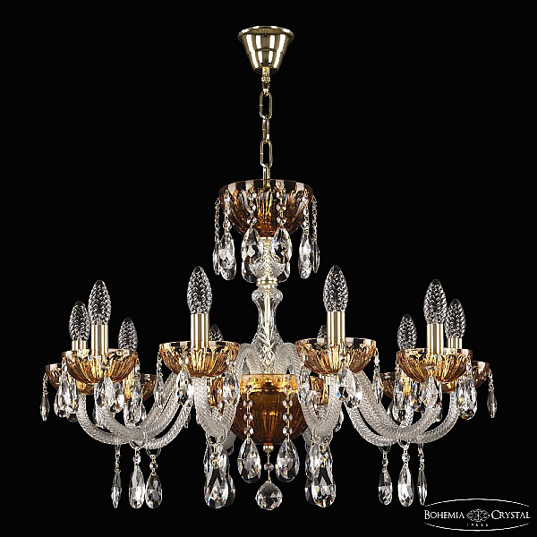 Подвесная люстра Bohemia Ivele Crystal 5417/10/240 G Amber/M-1H