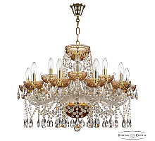 Подвесная люстра Bohemia Ivele Crystal 5413/10+5/240 G Amber/M-1G