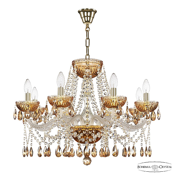 Подвесная люстра Bohemia Ivele Crystal 5413/8/240 G Amber/M-1G K721