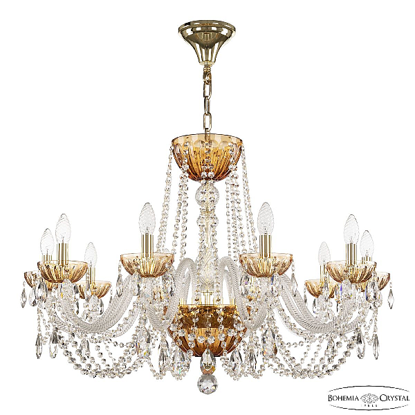Подвесная люстра Bohemia Ivele Crystal 5402/10/300 G Amber/M-1H