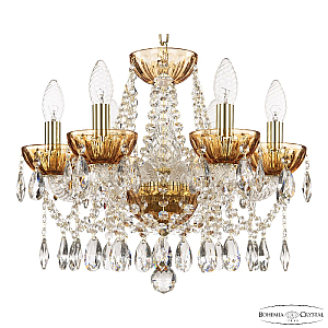 Подвесная люстра Bohemia Ivele Crystal 5413/6/141 G Amber/M-1H