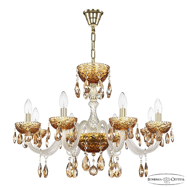 Подвесная люстра Bohemia Ivele Crystal 5417/8/240 G Amber/M-1F K721