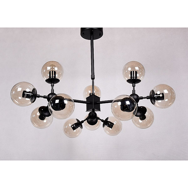 Люстра на штанге Lumina Deco Zodiak LDP 160-12 BK+TEA