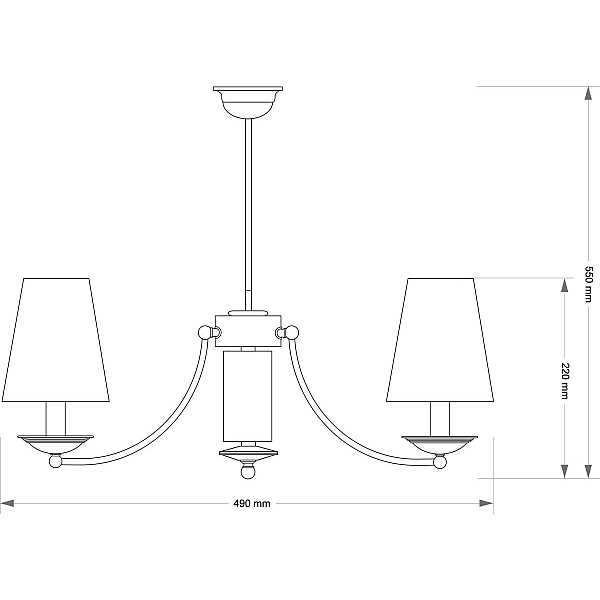 Люстра на штанге Kutek N Lampshade N-ZW-2(P/A)