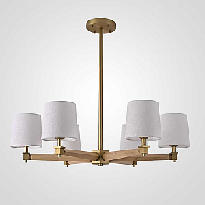 Люстра на штанге ImperiumLoft Stavra Jorgenson White/Light Wood 203575-26
