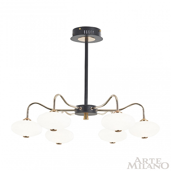 Потолочная светодиодная люстра Arte Milano Neapol73908 273908/6 BK/GD