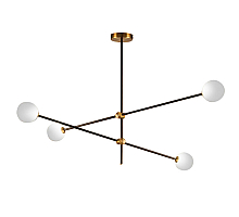 Люстра на штанге Delight Collection Bistro Globe 9389P/4 black/gold