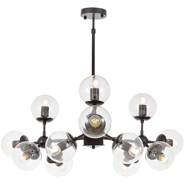 Люстра на штанге Lumina Deco Zodiak LDP 160-12 BK+PR