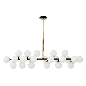 Люстра на штанге Lumina Deco Marsiada LDP 6033-24 BK+GD